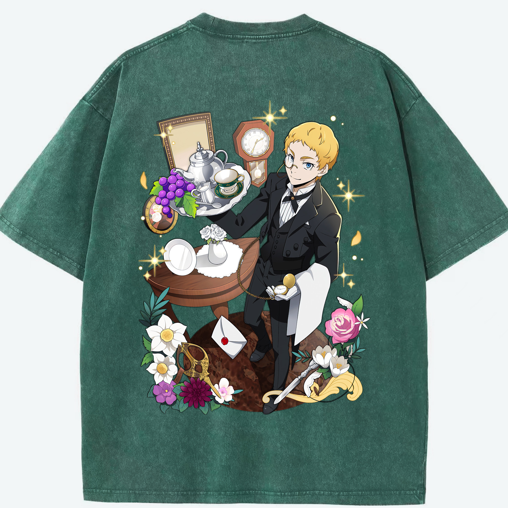 （画像用） 文豪ストレイドッグス Bungo Stray Dogs 綿100% ヴィンテージ風 半袖Tシャツ（背面プリント）